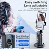 Stabilizatory P02 360 Rotacja stabilizator Gimbal Dolne selfie Desktop Śledzenie twarzy dla smartfona Tiktok na żywo z zdalną migawką 231128