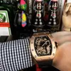 Designer Ri mliles Luxe horloges Automatisch mechanisch horloge Richa Milles Zwitsers uurwerk Saffierspiegel Geïmporteerde rubberen horlogeband Heren sportmerkhorlogesAJS6