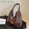 Sacs de soirée LEFTSIDE Fashion Design Sac à bandoulière en cuir pour femmes 2023 Tendance Femme Simple Big Underarm Hobo Sacs à main et sacs à main 231128