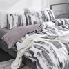 Yatak takımları basit ekose desen zımparalama yatak seti kraliçe tek nevres kapak ve yastık kılıfları yatak odası ikiz çift kişilik yatak kral boyutu kapaklar 231129