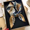 Scarves Luxury Silk Hair Square Scarf Women Satin Neck Tie Hand Wrist Foulard Summer Print Shawl Wraps Head Kerchief Hijab Bandana New J230428