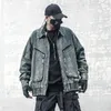 Tute da uomo Techwear Donna Lavare l'acqua per realizzare la vecchia giacca di jeans vintage da lavoro di High Street Autunno Neutro Fritto