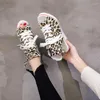 Sandals Leopard Women Sneakers Casual Wedge Platform Lace Up Vulcanized Shoes Autumn Increasing Ladies