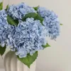 Fleurs décoratives Branche d'hortensia d'impression 3D haut de gamme avec des feuilles vertes Real Touch artificielle Table de maison bureau décoration de mariage Flore