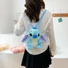 Manufacturers wholesale 2-color 25cm cute monster backpack plush toys cartoon film and television peripheral doll backpack children's plush backpack