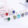 Pendientes de tuerca ZRHUA Original 925 aguja de plata Zirconia cúbica cristal redondo clásico para mujer bisutería de boda Brinco gran venta