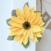 Decorative Flowers Thanksgiving Door Wreath Reusable Sunflower Wall Hanging Balcony Yard Decoration Party Favors