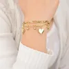 Cadena de acero inoxidable 316L, pulsera de cadena de color dorado y plateado para mujer, pulsera clásica a prueba de óxido, corazón de moda, joyería de muñeca para niña, regalo 231128