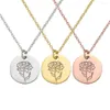 Pendant Necklaces Flower Birth Necklace Month Combined Mothers Day Jewelry Stainless Steel Birthflower Choker