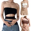 Kvinnors tankar Kvinnor Axless Off Shoulder Ribbed Knit Bodycon Crop Tube Top Sexig Cut Out Strappy Multiway Asymmetrical Bandeau Vest