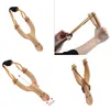 Wooden Material Slingshot Rubber String Fun Traditional Kids Outdoors Catapult Interesting Hunting Props Toys FY2901