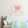 Väggklistermärken baby krona klistermärke väggmålning bakgrund barn vardagsrum avtagbart dekal prins prinsessan sova här sovrum dekor 231128