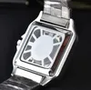 Popular quadrado oco esqueleto mostrador automático data relógios masculinos moda de luxo premium banda de aço inoxidável relógio de movimento de quartzo relógio montre de luxo presentes