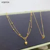 Gargantillas Vojefen 18k colgante collar de corazón original AU750 cadenas de cuerda de oro puro gargantilla joyería de lujo personalizada joyería fina tendencia 231129