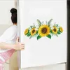 Stickers muraux JJYY 1PC 60cmx30cm peint tournesol plante verte fleur pour chambre d'enfants chambre décoration décalcomanie 231128