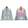 Palms Palm Angel PA 23FW Designer heren denim jack Dames Casual losse jassen Klassieke wassing Bovenkleding Buitenmaats Verzwakt Stylist Streetwear Hip Hop Kleding Angels VWS