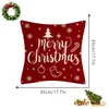 Coussin décoratif oreiller 4 pièces joyeux noël housse de coussin taie d'oreiller décorations pour la maison neige Navidad Natal 231128