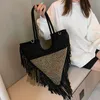 Totes Brand Triangle Tote Bags for Women Tassel Shoulder Bag High Quality Diamond Encrusted Armpit Bag Designer Purses and Handbags