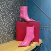 Stivali San Valentino Designer di donne di lusso Designer Fascifica genuina in pelle vera in pelle rosa color punta di punta con tacchi alti pompe per abbigliamento da pista da pista da pista da pista da pista da pista da pista da pista da pista da festa Bota Sh Sh