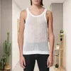 Men's Tank Tops Trendy Sports Vest 3D Cutting Camisole Loose Fit Men Workout Gym Top Knitting Sweat Absorbing