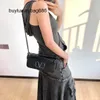 Schoudertassen Valen Loco Celebrity internet beroemdheid's schattige kleine vierkante tas met trendy ketting crossbody leren onderarm mini handtas