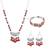 Collana Orecchini Set Bracciale con perline turchesi bohémien per le donne Moda Boho Abito etnico tribale esotico Matrimonio per feste