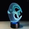Night Lights Home Electronics Fish Shape 3d Small Table Lamp Bedroom Bedside Colorful Touch Creative Product Gift Ligh
