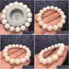 Bärade pärlsträngar grossist 10 st naturliga vita bodhi rotarmband runda pärlor frö kvinnliga ena cirkel armband 12mm buddha d dhtuw