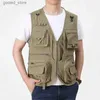 Gilets pour hommes 14 poches été nouveaux hommes US tactique randonnée pêche gilet hommes photographe gilet maille cargo sans manches veste outil gilet 7XL Q231129