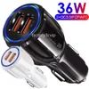 36W 30W QC3.0 Snabb snabba laddare Dual USB Car Charger Power Adapters för iPhone 14 15 11 12 13 Samsung S20 S21 S23 S24 HTC GPS PC Android F1