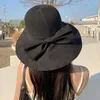 Wide Brim Hats Big Hollow Dome Bowknot Decor Bucket Hat Women Butterflies Print Solid Fisherman Fashion Accessories