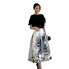 ツーピースドレスのシャツロングドレススーツサマーハイウエストアラインスカートセット韓国ファッションカジュアルカジュアル4xl E101 230428
