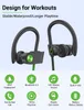 Bluetooth wireless headphones earhook long battery life for sports fitness stereo waterproof headphones 4LASL