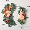 Christmas Decorations Yan Artificial Wedding Arch Flowers Kit Boho Dusty Rose Blue Eucalyptus Garland Drapes for Welcome Sign 231128