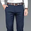 Pantaloni da uomo 2023 primavera nuovi uomini in fibra di bambù pantaloni casual stile classico moda business pantaloni di cotone elasticizzato kaki vestiti di marca L231129