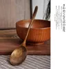 Cucchiai lunghi in legno da cucina in legno naturale per mescolare zuppe, mescolare, cucchiaio di miele, utensile da cucina in stile coreano