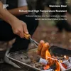 Juegos de vajilla, palitos para asar barbacoa, tenedores de parrilla para acampar de acero inoxidable, mango de madera, resistencia a altas temperaturas, accesorios para fogatas