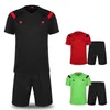 Completo da arbitro di calcio Set di maglia da arbitro di calcio in tinta unita attrezzatura manica corta da uomo e da donna T-shirt da competizione professionale246J