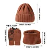 Sciarpe 3 pezzi Cappello Beanie da donna Sciarpe Guanti Set Autunno Inverno Colore solido Casual Berretti caldi Moda Outdoor Cappelli a maglia