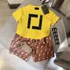 Mode garçons vêtements ensembles été à manches courtes Shorts marque de créateurs lettres impression hauts chemise enfants sport deux pièces ensemble avec étiquette SDLX