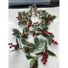 Decorative Flowers 2m Artificial Rattan Berry Green Garland Leaves Wreath Christmas Decoration Snowflake Pine Branches For Home Garden Decor