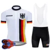 2022 Pro Team Deutschland Sommer Radfahren Jersey 9D Bib Set MTB Uniform Rot Fahrrad Kleidung Quick Dry Bike Wear Ropa ciclismo gel pad262a