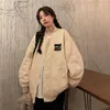 Kadın Ceketleri Harajuku Beyzbol Üniforma Uzun Kollu Sweatshirt Kadın Sokak Giyim Giyim Moda Gevşek Vintage College Stil Chaquetas