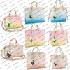 M57641 Designer Women shopping Bag gradient color Giant canvas flower accessorized cowhide colorful leather ONTHEGO Handbag Purse 200Q