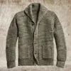 Kurtki męskie 2023 Sweter dzianin Mężczyzn Długie rękaw Casual Streetwear Button Down Lapel Solid Płaszcz Autumn Vintage Luksusowe ubranie 231128