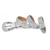 Suspenders Diamond studded men's and women's decorative denim with fashionable white diamond needle buckle belt