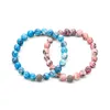 Bracelets de charme 8mm Micro boule incrustée motif rose perles de pierre bracelet homme mode femme cadeau pour belle