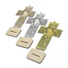 Sacchetti per gioielli Croce di legno e decorazione di angelo vergine Oro Argento Rosa Ornamenti nuziali sulla piattaforma