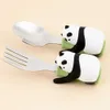 Tasses Vaisselle Ustensiles Lofca Panda Cuillères en silicone pour bébé Fourchette à paresseux Alimentation en silicone Apprendre à manger Vaisselle pour enfants Alimentation sans BPA P230314