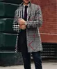 Men's Jackets Solid Color Single Breasted Lapel Long Coat Jacket Casual Overcoat Casual Trench Autumn Winter Fashion Men Woolen Coats Trench 231128